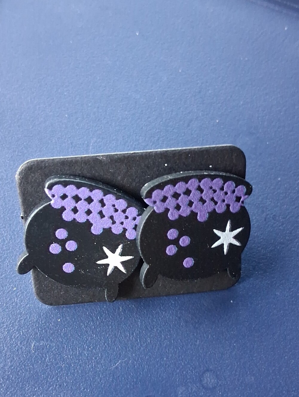 $8 Each Or Bundle 5/$20 Black and Purple Cauldron Stud Earrings